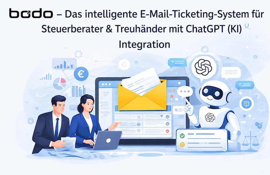 Bodo intelligentes E-Mail-Ticketing-System für Steuerberater und Treuhänder mit ChatGPT KI Integration