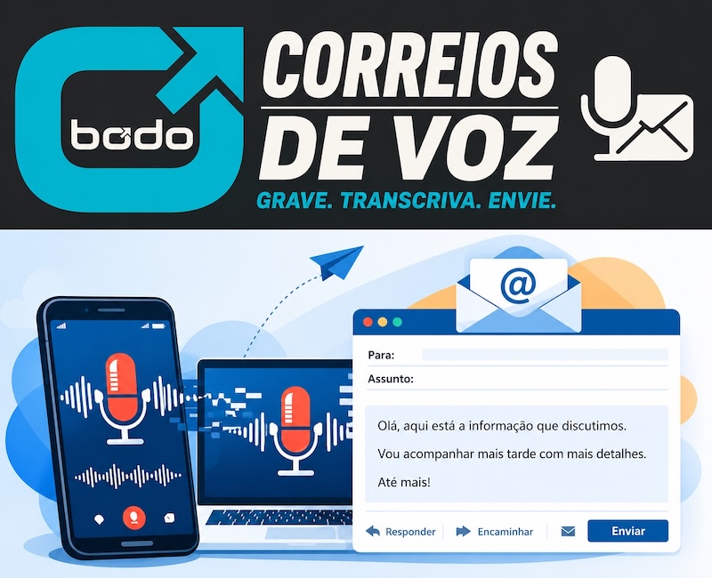 Bodo Voice Mails: grave, transcreva e envie por e-mail
