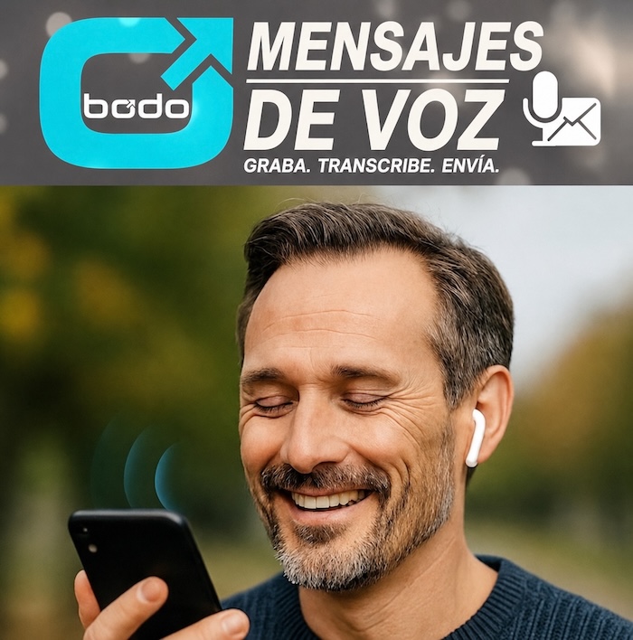 Bodo mensajes de voz a email con transcripción IA Bodo mensajes de voz a email con transcripción IA