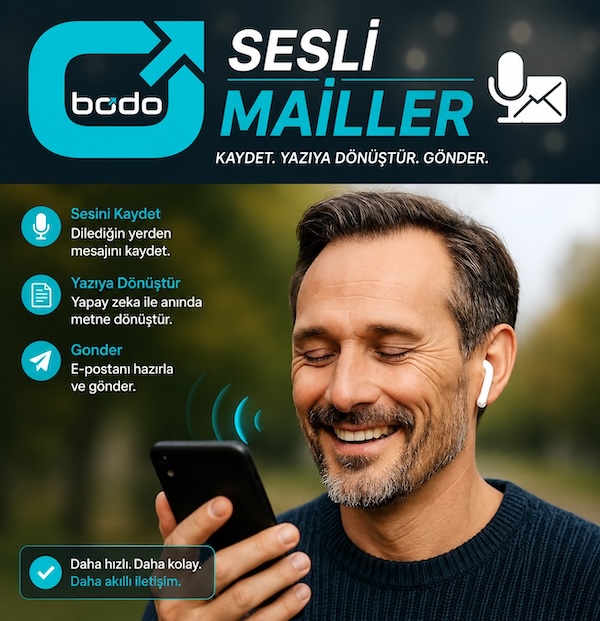 Bodo Sesli E-posta - Kişisel sesli e-posta ve yapay zeka destekli konuşmadan metne transkripsiyon