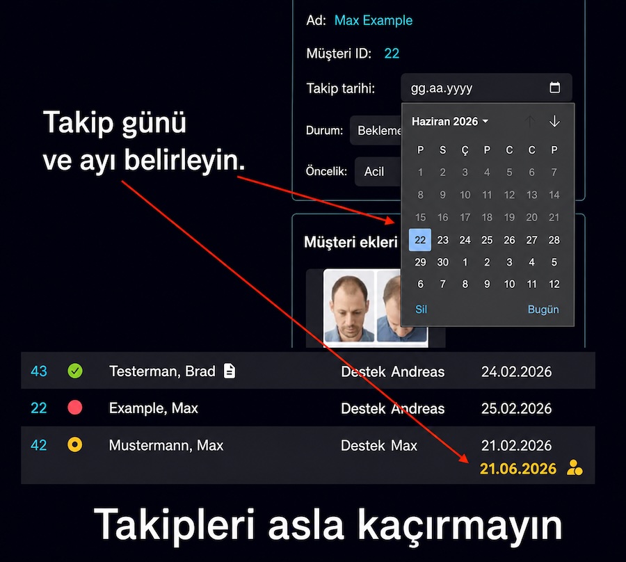 Bodo içinde takip tarihleri