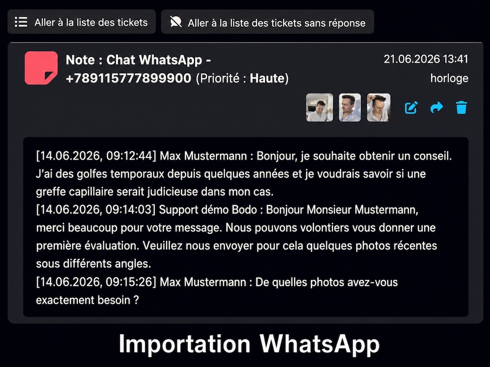 Importation de WhatsApp comme notes dans Bodo