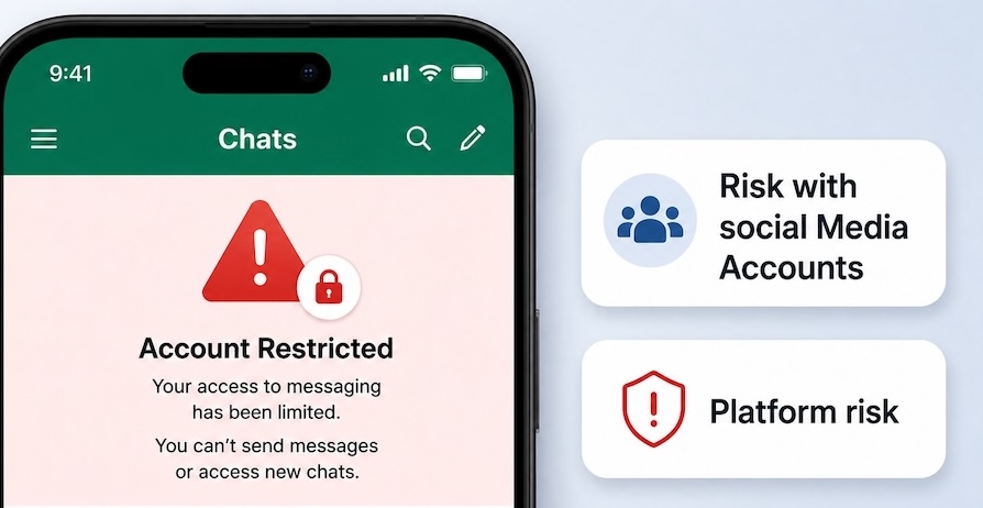 Platform risk warning showing why WhatsApp, Instagram and social media are not a complete client file