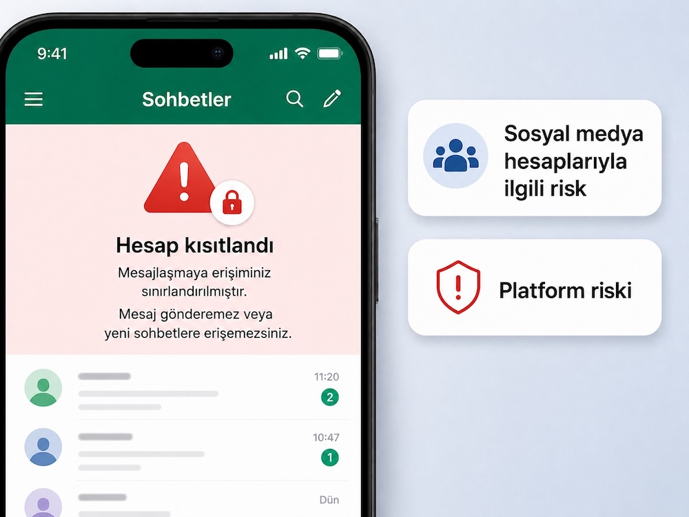 WhatsApp Instagram ve sosyal medya hesaplarında platform riski ve hesap kısıtlaması