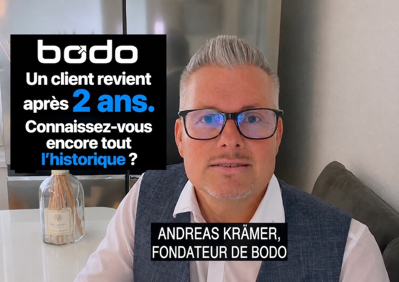 Lorsqu’un client revient après des années — Bodo CRM de ticketing par e-mail avec historique client complet