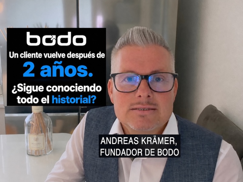 Cuando un cliente vuelve después de años — Bodo CRM de ticketing por correo electrónico con historial completo del cliente